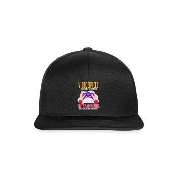 Cooles Gamer Zocker Spruch Design - Snapback Cap - Schwarz/Schwarz - Vorne