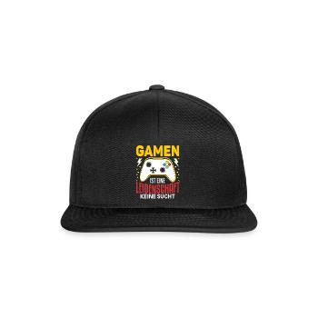Cooles Gamer Zocker Spruch Design - Snapback Cap - Schwarz/Schwarz - Vorne
