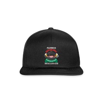 Cooler Griller Barbeque Grillen Spruch - Snapback Cap - Schwarz/Schwarz - Vorne