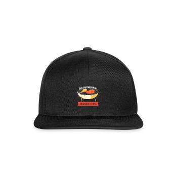 Cooler Griller Barbeque Grillen Spruch - Snapback Cap - Schwarz/Schwarz - Vorne