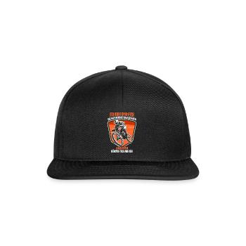 Cooles Mountainbiker Biker Fahrrad Motiv - Snapback Cap - Schwarz/Schwarz - Vorne
