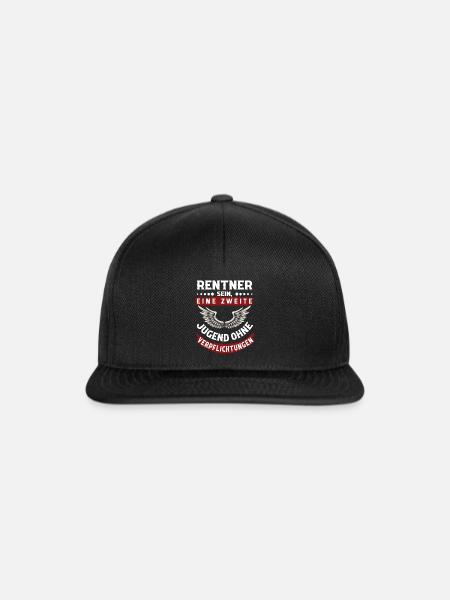 Witziges Renten Rentner Spruch Motiv - Snapback Cap - Schwarz/Schwarz