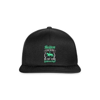 Süßes Pferde Pferdespruch Motiv - Snapback Cap - Schwarz/Schwarz - Vorne