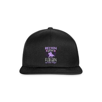 Süßes Pferde Pferdespruch Motiv - Snapback Cap - Schwarz/Schwarz - Vorne