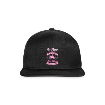 Süßes Pferde Pferdespruch Motiv - Snapback Cap - Schwarz/Schwarz - Vorne