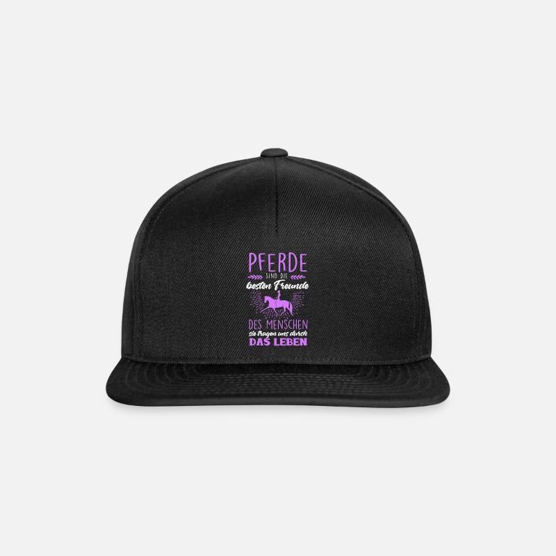 Süßes Pferde Pferdespruch Motiv - Snapback Cap - Schwarz/Schwarz