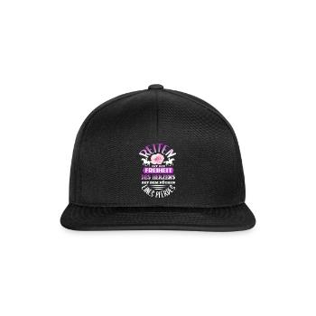 Süßes Pferde Pferdespruch Motiv - Snapback Cap - Schwarz/Schwarz - Vorne
