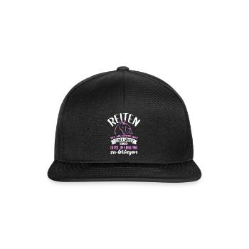 Süßes Pferde Pferdespruch Motiv - Snapback Cap - Schwarz/Schwarz - Vorne