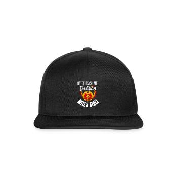Cooler Ddr Ostdeutschland Osten Spruch - Snapback Cap - Schwarz/Schwarz - Vorne