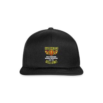 Cooler Ddr Ostdeutschland Osten Spruch - Snapback Cap - Schwarz/Schwarz - Vorne