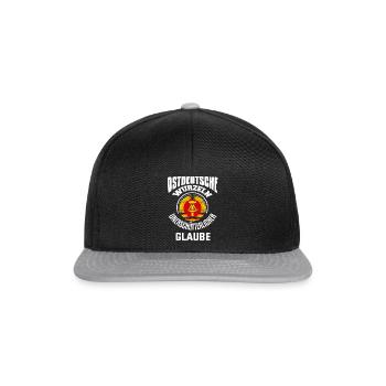 Cooler Ddr Ostdeutschland Osten Spruch - Snapback Cap - Schwarz/Grau - Vorne