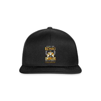 Cooles Gaming Zocker Spruch Design - Snapback Cap - Schwarz/Schwarz - Vorne