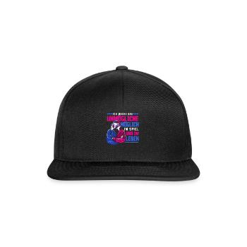 Cooles Gaming Zocker Spruch Design - Snapback Cap - Schwarz/Schwarz - Vorne