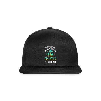 Cooler Vater und Sohn Spruch - Snapback Cap - Schwarz/Schwarz - Vorne