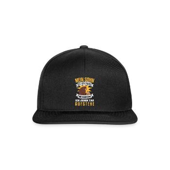Cooler Vater und Sohn Spruch - Snapback Cap - Schwarz/Schwarz - Vorne