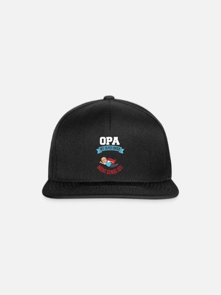 Cooles Opa Großvater Enkel Spruch Motiv - Snapback Cap - Schwarz/Schwarz