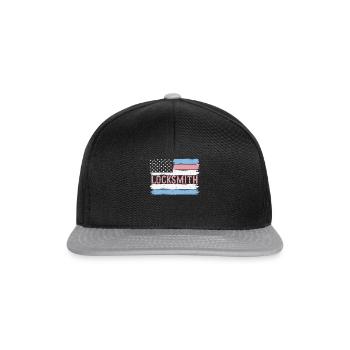 US Pride Metal Worker Mechanic Gift Idea - Snapback Cap - black/grey - Front