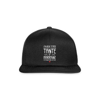 J'ai Deux Titres Tante Et Marraine Cadeau - Casquette snapback - noir/noir - Devant