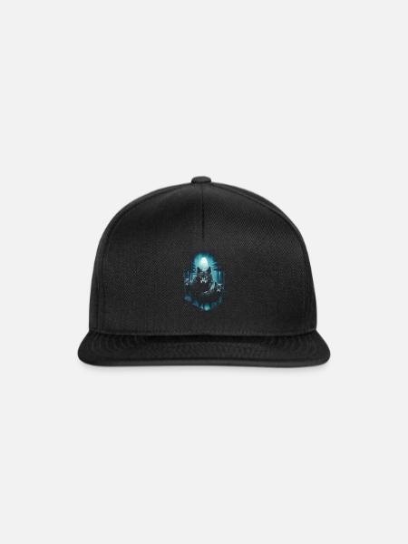 Dunkle Kunst Wolf Wald Mythisch - Snapback Cap - Schwarz/Schwarz