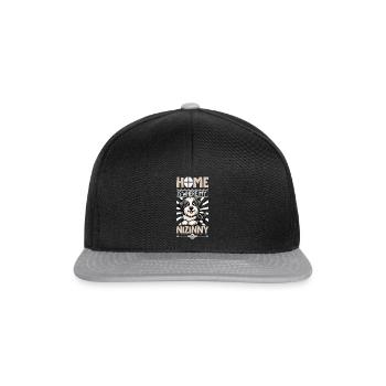 Zuhause - Polski Owczarek Nizinny - Snapback Cap - Schwarz/Grau - Vorne