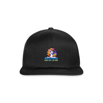 Glow With The Flow Unicorn Yoga - Snapback Cap - Schwarz/Schwarz - Vorne