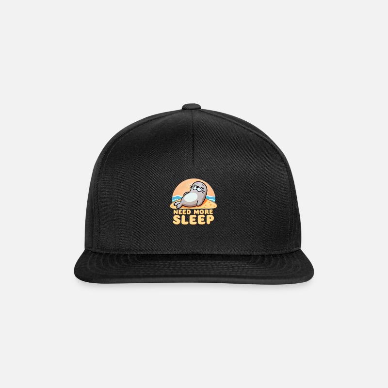 Har brug for mere søvn, sjov sæl - Snapback Cap - sort/sort