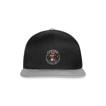 Kaffee und Xoloitzcuintle - Snapback Cap - Schwarz/Grau - Vorne