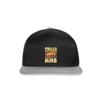 Philly Cheesesteak King - Snapback Cap - Schwarz/Grau - Vorne