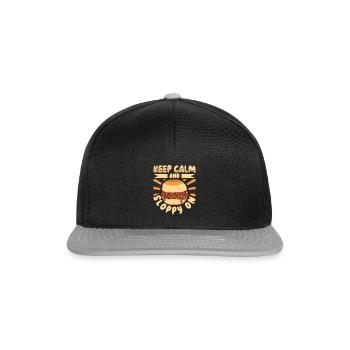 Bleib ruhig und ess nen Sloppy Joe - Snapback Cap - Schwarz/Grau - Vorne