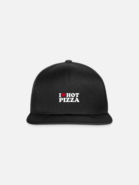 I Love Hot Pizza - Snapback Cap - Schwarz/Schwarz