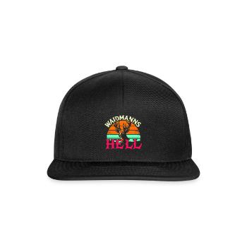 Waidmanns hell, Anti Jagd Print - Snapback Cap - Schwarz/Schwarz - Vorne