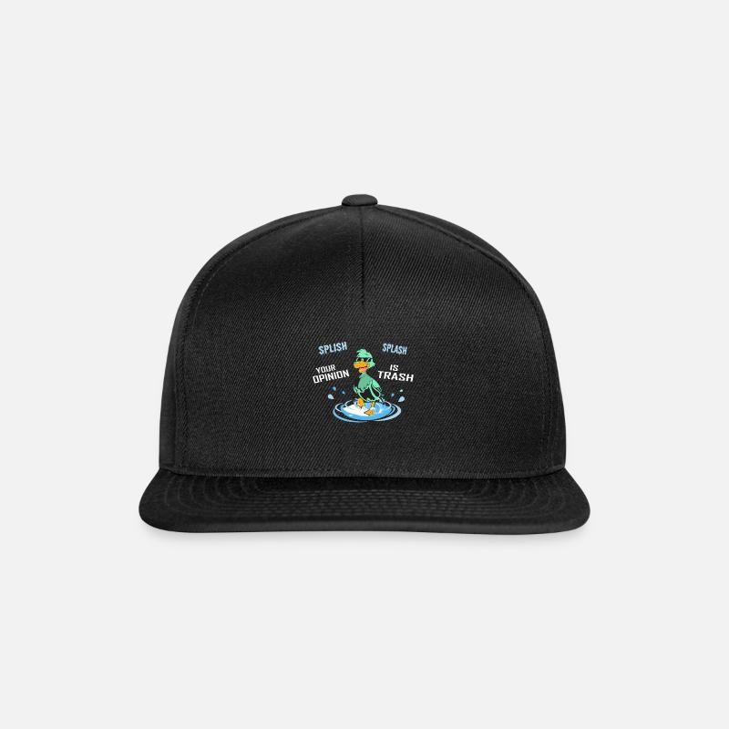 Ente lustiger Spruch - Snapback Cap - Schwarz/Schwarz