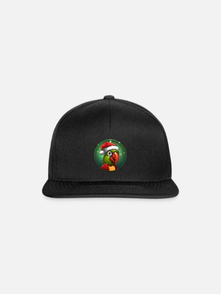 Papageien Weihnachten - Snapback Cap - Schwarz/Schwarz