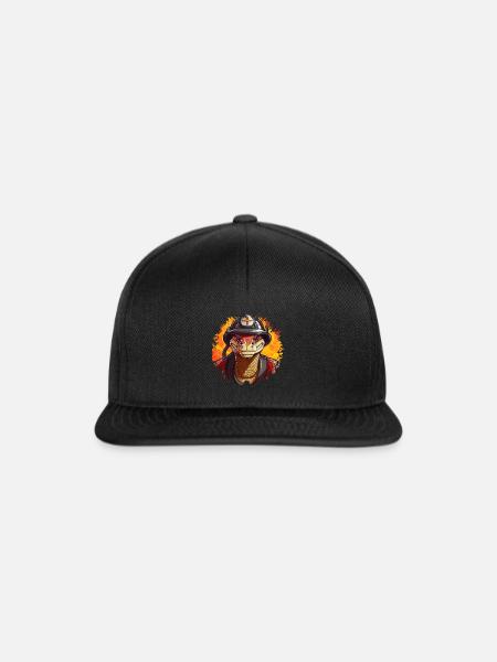 Pythons Feuerwehr / Feuerwehrmann Python - Snapback Cap - Schwarz/Schwarz