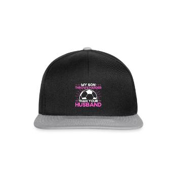Sohn Sportfan Mutter Geschenk - Snapback Cap - Schwarz/Grau - Vorne