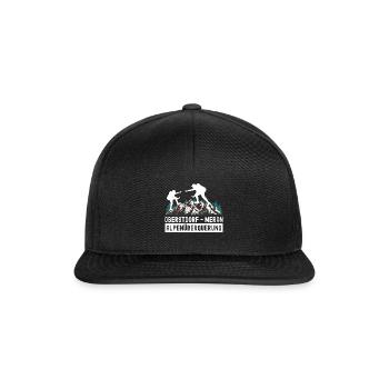 Alpenüberquerung Oberstdorf Meran E5 Fernwanderweg - Snapback Cap - Schwarz/Schwarz - Vorne