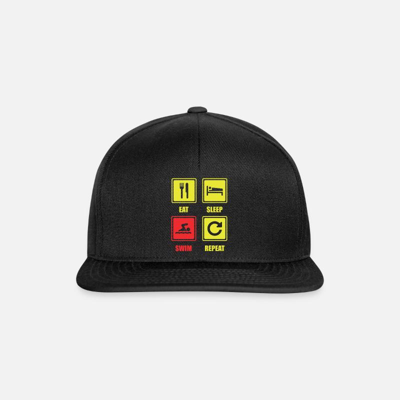 Schwimmen. Schwimmer. Swimming. Geschenk - Snapback Cap - Schwarz/Schwarz