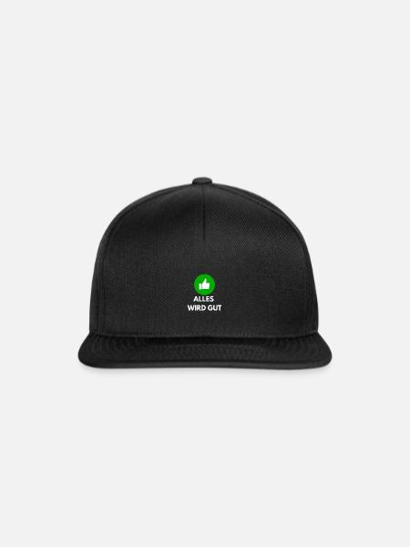 alles wird gut - Snapback Cap - Schwarz/Schwarz