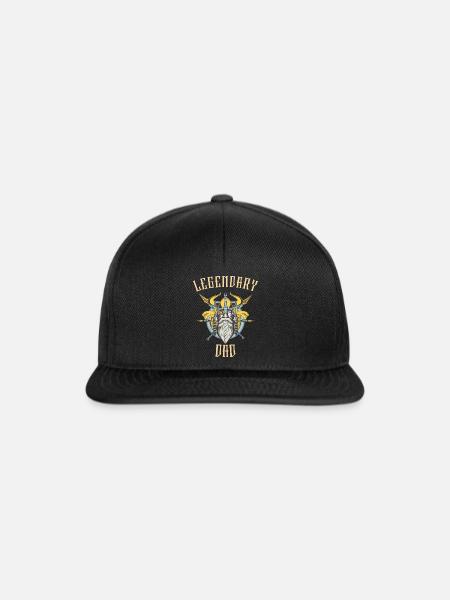 Göttlicher Wikingergott Legendärer Papa - Snapback Cap - Schwarz/Schwarz