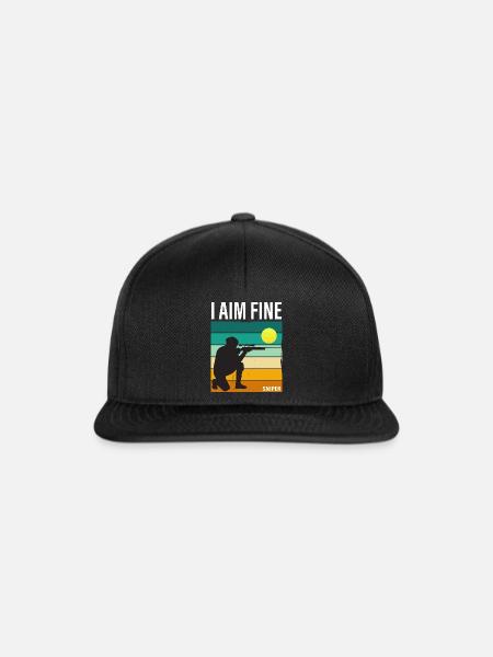 I AIM FINE - Sniper - Snapback Cap - Schwarz/Schwarz