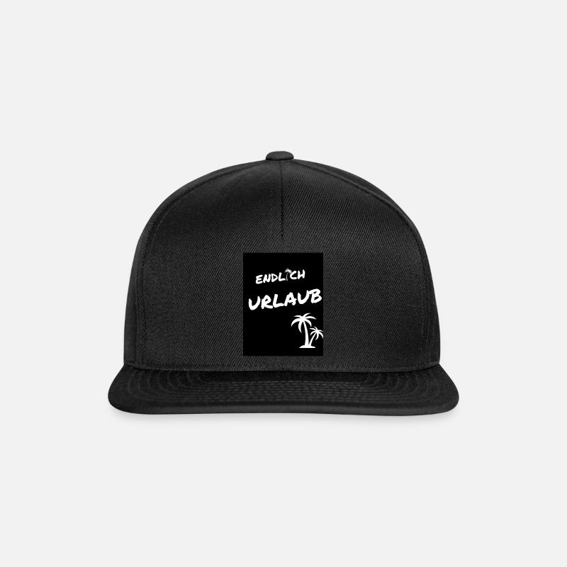 Endlich Urlaub - Snapback Cap - Schwarz/Schwarz