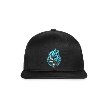 Cyberpunk Flame Skull - Snapback Cap - black/black - Front