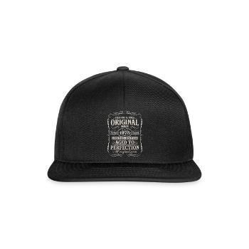 Original 1975 Jahrgang Vintage Retro Geburtstag - Snapback Cap - Schwarz/Schwarz - Vorne