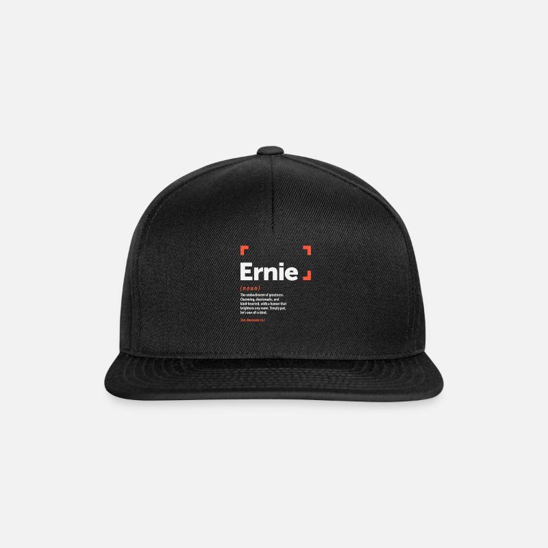 Ernie Definition Personalisierter Name Ernie - Snapback Cap - Schwarz/Schwarz