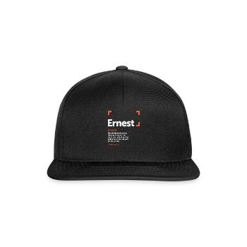 Ernest Definition Personalisierter Name Ernest - Snapback Cap - Schwarz/Schwarz - Vorne