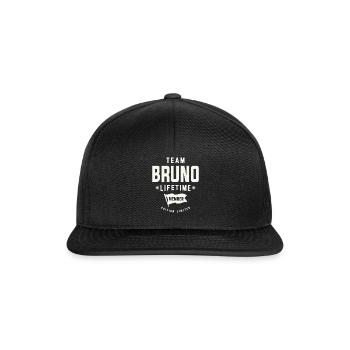 Team Bruno Lebenslanges Mitglied Lustiger Name Bruno - Snapback Cap - Schwarz/Schwarz - Vorne