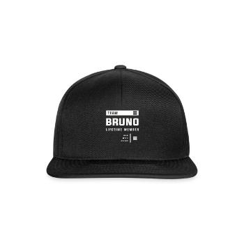 Team Bruno Lebenslanges Mitglied Lustiger Name Bruno - Snapback Cap - Schwarz/Schwarz - Vorne