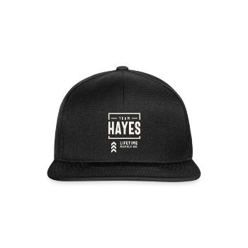 Team Hayes Lebenslanges Mitglied Lustiger Name Hayes - Snapback Cap - Schwarz/Schwarz - Vorne