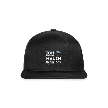 Ich bin dann mal im Ruhestand Rente Geschenk - Snapback Cap - Schwarz/Schwarz - Vorne