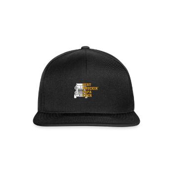 Lkw-Fahrer Trucker Vintage Sattelzug Sprüche - Snapback Cap - Schwarz/Schwarz - Vorne